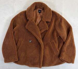 GAP Rust Brown Sherpa Fleece Jacket Teddy Coat Women’s Size Large Bnfts Charity